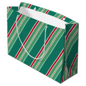 Groene Kerst Candy Strepen Grote Cadeautas (Achterkant Gekanteld)