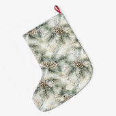 Groene Kerst Dennenappels Grote Kerstsok (Achterkant (Hangend))
