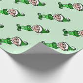 Groene Kerst Elf Elfen Inpakpapier (Hoek)