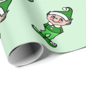 Groene Kerst Elf Elfen Inpakpapier (Rol Hoek)