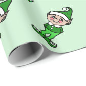 Groene Kerst Elf Elfen inpakpapier (Rol Hoek)