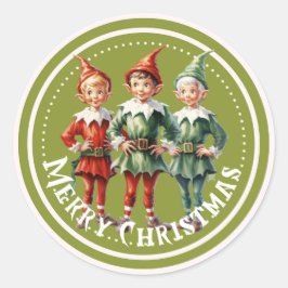 Groene Kerst Elfen Sticker