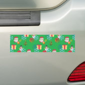 groene kerst emoji bumpersticker (Op auto)