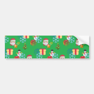 groene kerst emoji bumpersticker