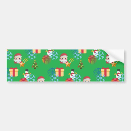 groene kerst emoji bumpersticker (Voorkant)