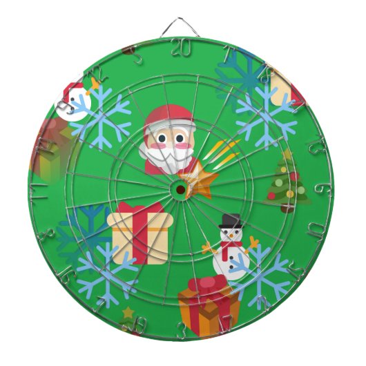 groene kerst emoji dartbord (Voorkant)