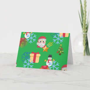 groene kerst emoji feestdagen kaart
