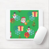 groene kerst emoji muismat (Met muis)