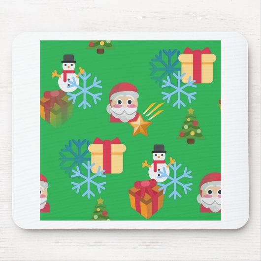 groene kerst emoji muismat (Voorkant)