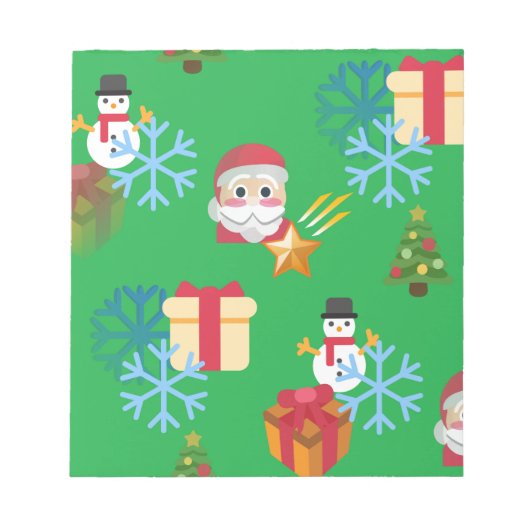 groene kerst emoji notitieblok (Voorkant)