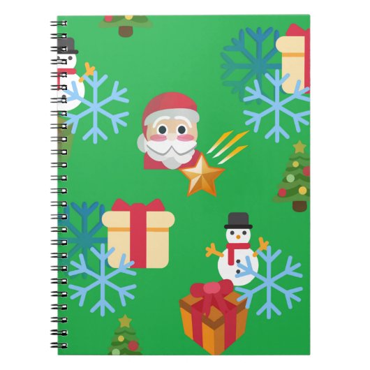 groene kerst emoji notitieboek (Voorkant)