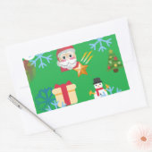 groene kerst emoji rechthoekige sticker (Envelop)