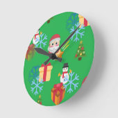 groene kerst emoji ronde klok (Hoek)