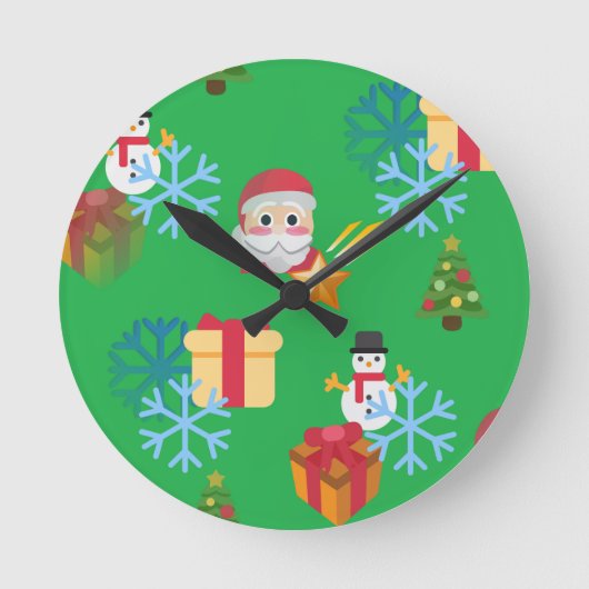 groene kerst emoji ronde klok (Voorkant)