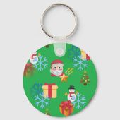 groene kerst emoji sleutelhanger (Voorkant)
