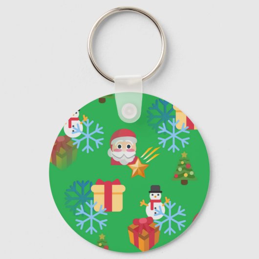 groene kerst emoji sleutelhanger (Voorkant)