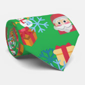 groene kerst emoji stropdas (Opgerold)