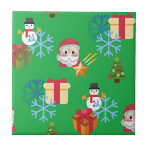 groene kerst emoji tegeltje