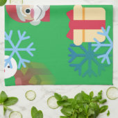 groene kerst emoji theedoek (Gevouwen)
