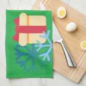 groene kerst emoji theedoek (Quarter Fold)