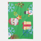 groene kerst emoji theedoek (Verticaal)