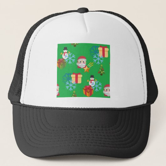 groene kerst emoji trucker pet (Voorkant)