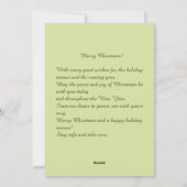 Groene  kerst en Poinsettia Feestdagenkaart (Achterkant)