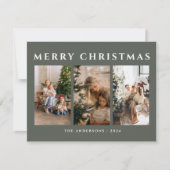 Groene Kerst Familie Foto Feestdagenkaart (Voorkant)