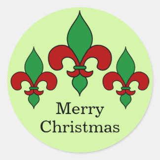 Groene Kerst Fleur de Lis Stickers