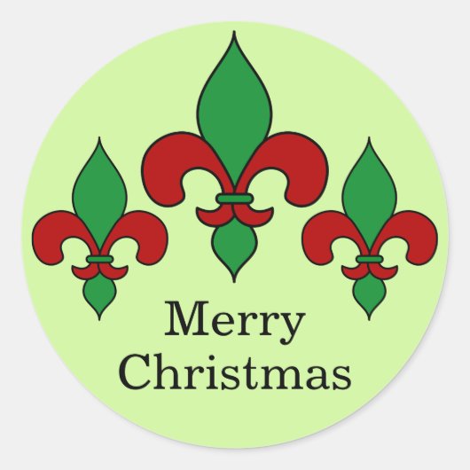 Groene Kerst Fleur de Lis Stickers (Voorkant)