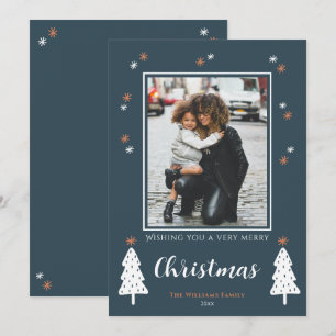 Groene Kerst Fotokaart met Warme Wensen  Feestdagenkaart