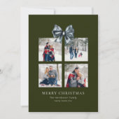 Groene Kerst Gift Box Collage met Lint Boog Feestdagenkaart (Voorkant)