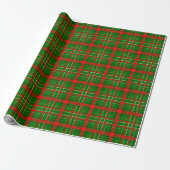 Groene Kerst Grof Geruit Patroon Ontwerp  Cadeaupapier (Uitgerold)