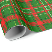 Groene Kerst Grof Geruit Patroon Ontwerp  Cadeaupapier (Rol Hoek)