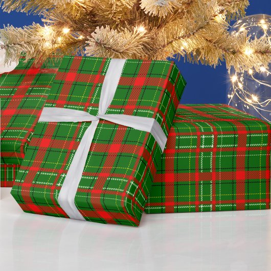 Groene Kerst Grof Geruit Patroon Ontwerp  Cadeaupapier