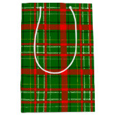 Groene Kerst Grof Geruit Patroon Ontwerp Medium Cadeauzakje (Voorkant)