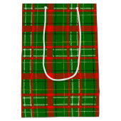 Groene Kerst Grof Geruit Patroon Ontwerp Medium Cadeauzakje (Achterkant)