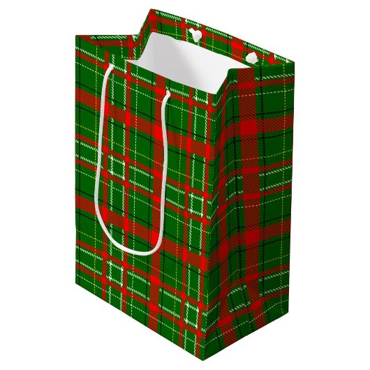 Groene Kerst Grof Geruit Patroon Ontwerp Medium Cadeauzakje