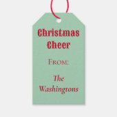 Groene Kerst Holly Gift Labels Cadeaulabel (Voorkant)