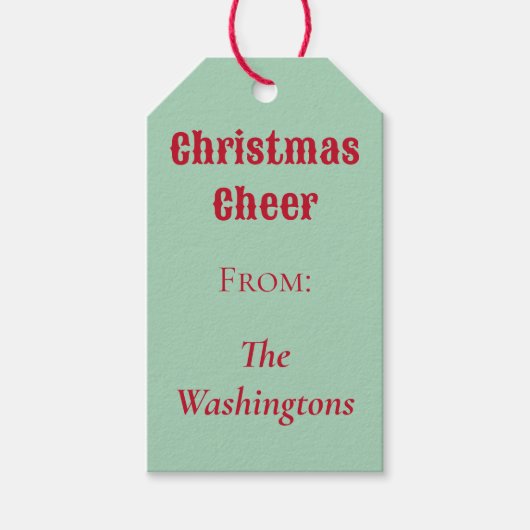 Groene Kerst Holly Gift Labels Cadeaulabel (Voorkant)