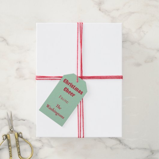 Groene Kerst Holly Gift Labels Cadeaulabel (Met Touw)