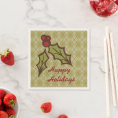 Groene Kerst Holly servetten (Insitu)