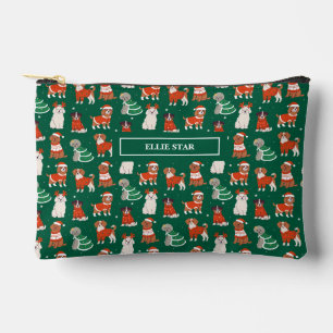 Groene Kerst Honden Gepersonaliseerde Meisje Cosme Etui
