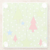 Groene kerst illustratie glazen onderzetter (Achterkant)