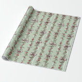 Groene Kerst Inpakpapier Festieve Print (Uitgerold)