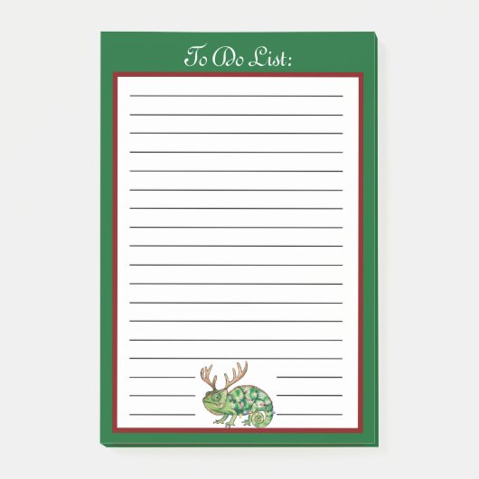 Groene Kerst Kameleon Hagedis te doen lijst Post-it® Notes (Voorkant)