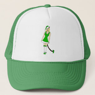 Groene Kerst katmeid Trucker Pet