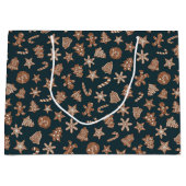 Groene Kerst koekjes patroon Groot Cadeauzakje (Voorkant)