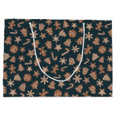 Groene Kerst koekjes patroon Groot Cadeauzakje (Achterkant)