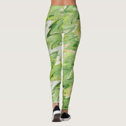 Groene Kerst Leggings - Vakantiegolf Yoga Broek (Achterkant)